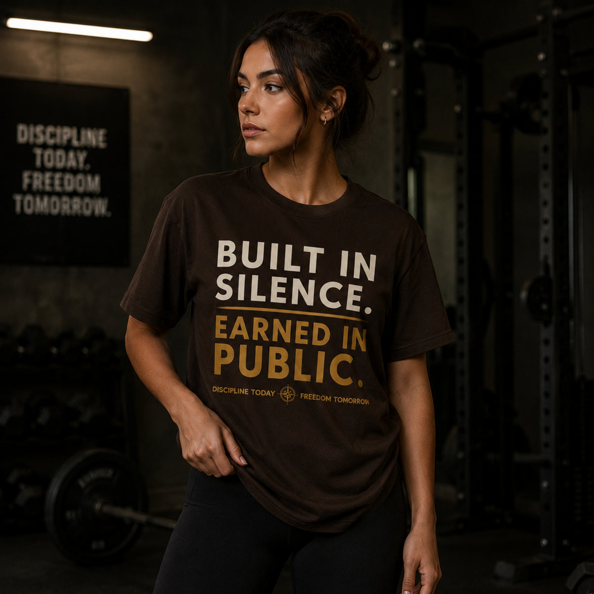Built In Silence Earned In Public T-Shirt, Motivational Gym Shirt, Discipline Graphic Tee, Success Mindset Shirt, Unisex Tee
