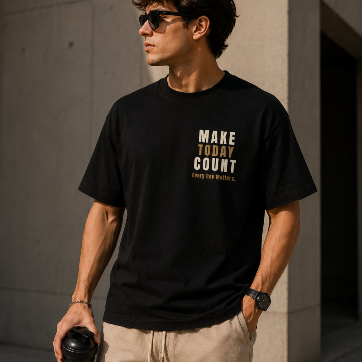 MAKE TODAY COUNT. Motivational T-Shirt | Every Day Matters Graphic Tee | Minimalist Success Mindset Shirt | Unisex LEGGOD