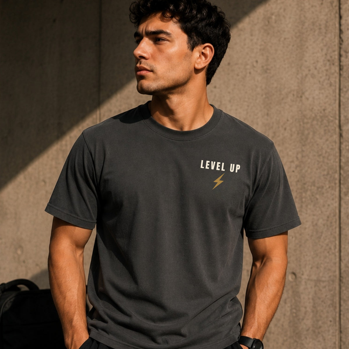 LEVEL UP™ Motivational Gym T-Shirt – Premium Heavyweight Unisex Cotton Workout Tee | LEGGOD