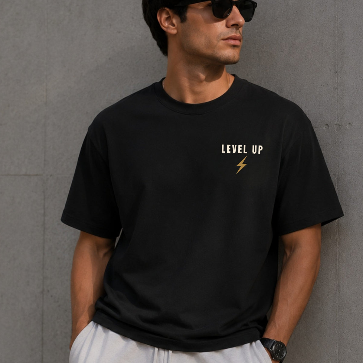 LEVEL UP™ Motivational Gym T-Shirt – Premium Heavyweight Unisex Cotton Workout Tee | LEGGOD