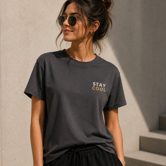 STAY COOL Minimal Graphic T-Shirt – Motivational Unisex Cotton Tee | Casual Streetwear Shirt | Gym & Everyday Wear | LEGGOD