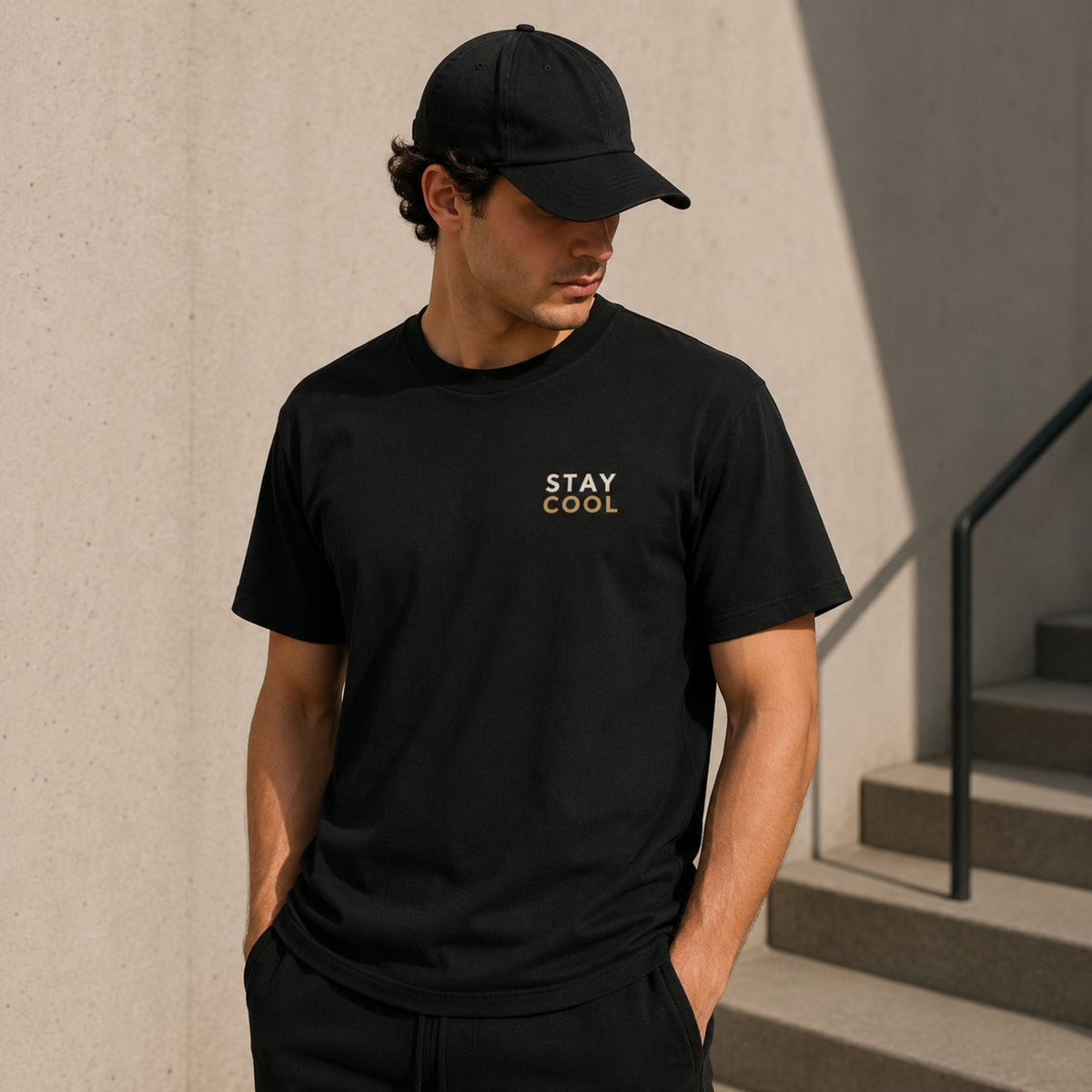 STAY COOL Minimal Graphic T-Shirt – Motivational Unisex Cotton Tee | Casual Streetwear Shirt | Gym & Everyday Wear | LEGGOD