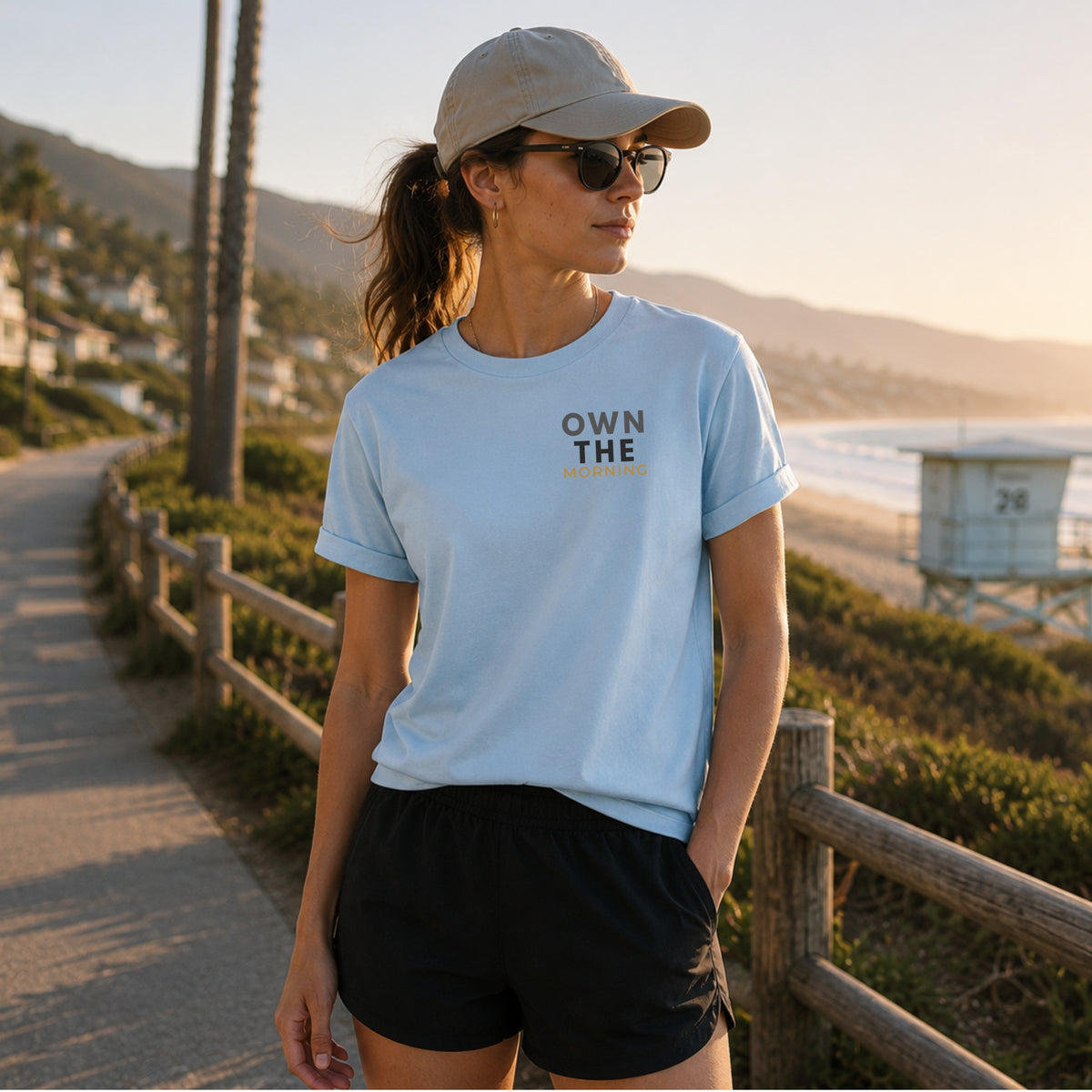 OWN THE MORNING Motivational T-Shirt – Minimal Gym Shirt for Men | Morning Routine Graphic Tee | Premium Streetwear | LEGGOD