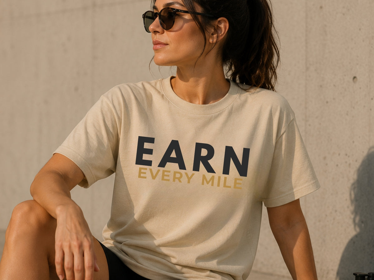 Earn Every Mile Motivational T-Shirt | Inspirational Graphic Tee | Unisex Cotton Shirt | Gym & Running Mindset Apparel | LEGGOD