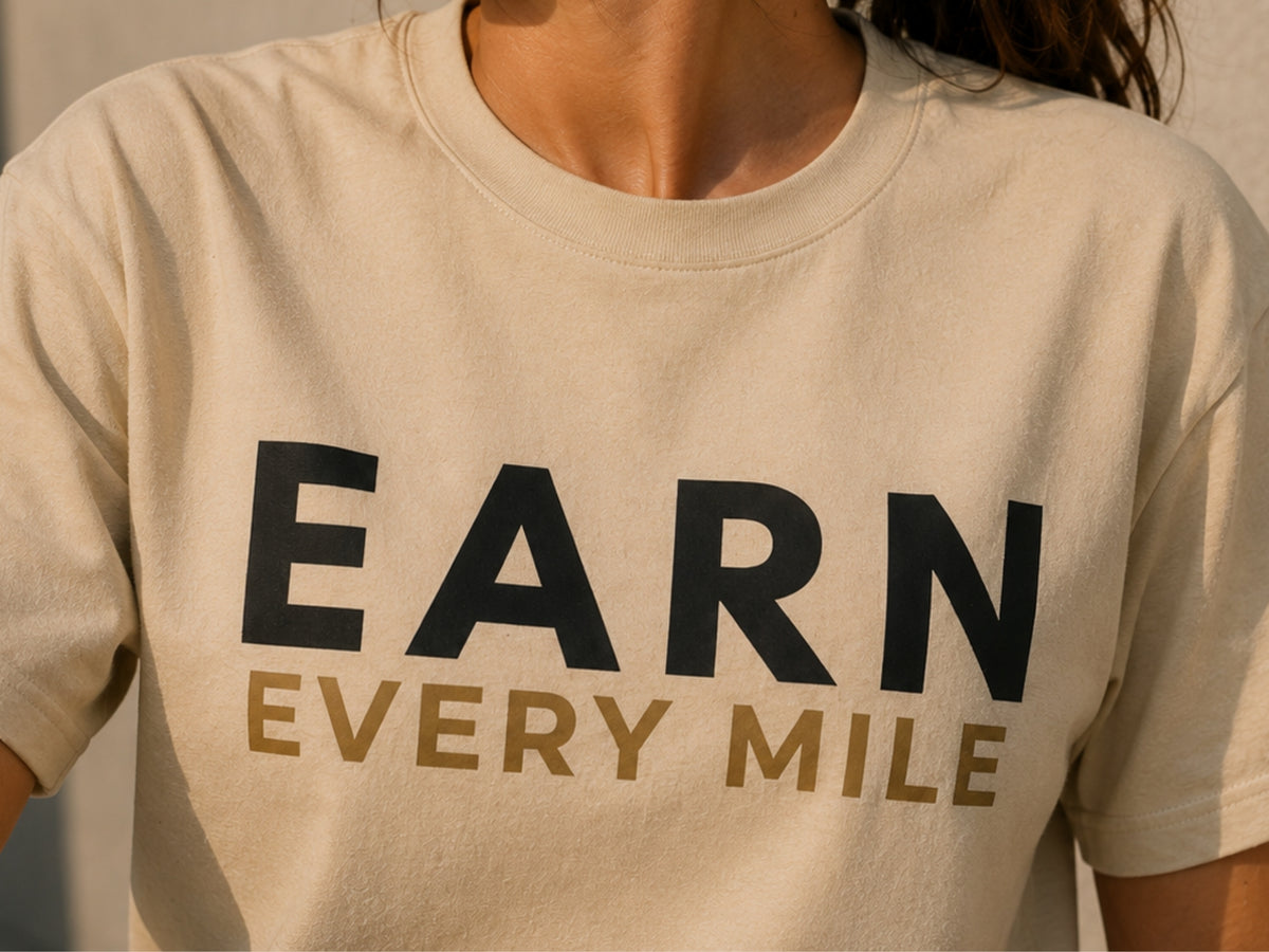 Earn Every Mile Motivational T-Shirt | Inspirational Graphic Tee | Unisex Cotton Shirt | Gym & Running Mindset Apparel | LEGGOD