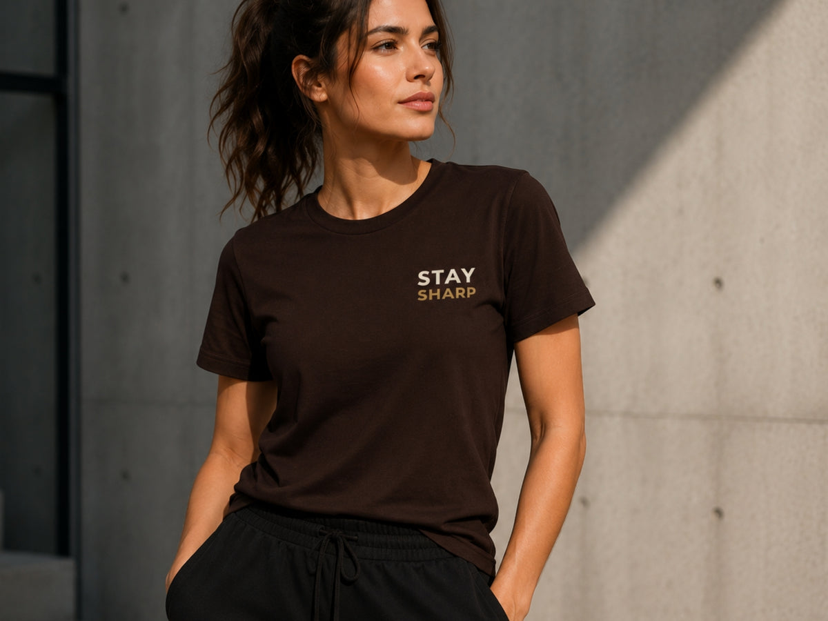 Stay Sharp Minimalist Motivational T-Shirt | Inspirational Graphic Tee | Unisex Cotton Shirt | Mindset Streetwear | LEGGOD