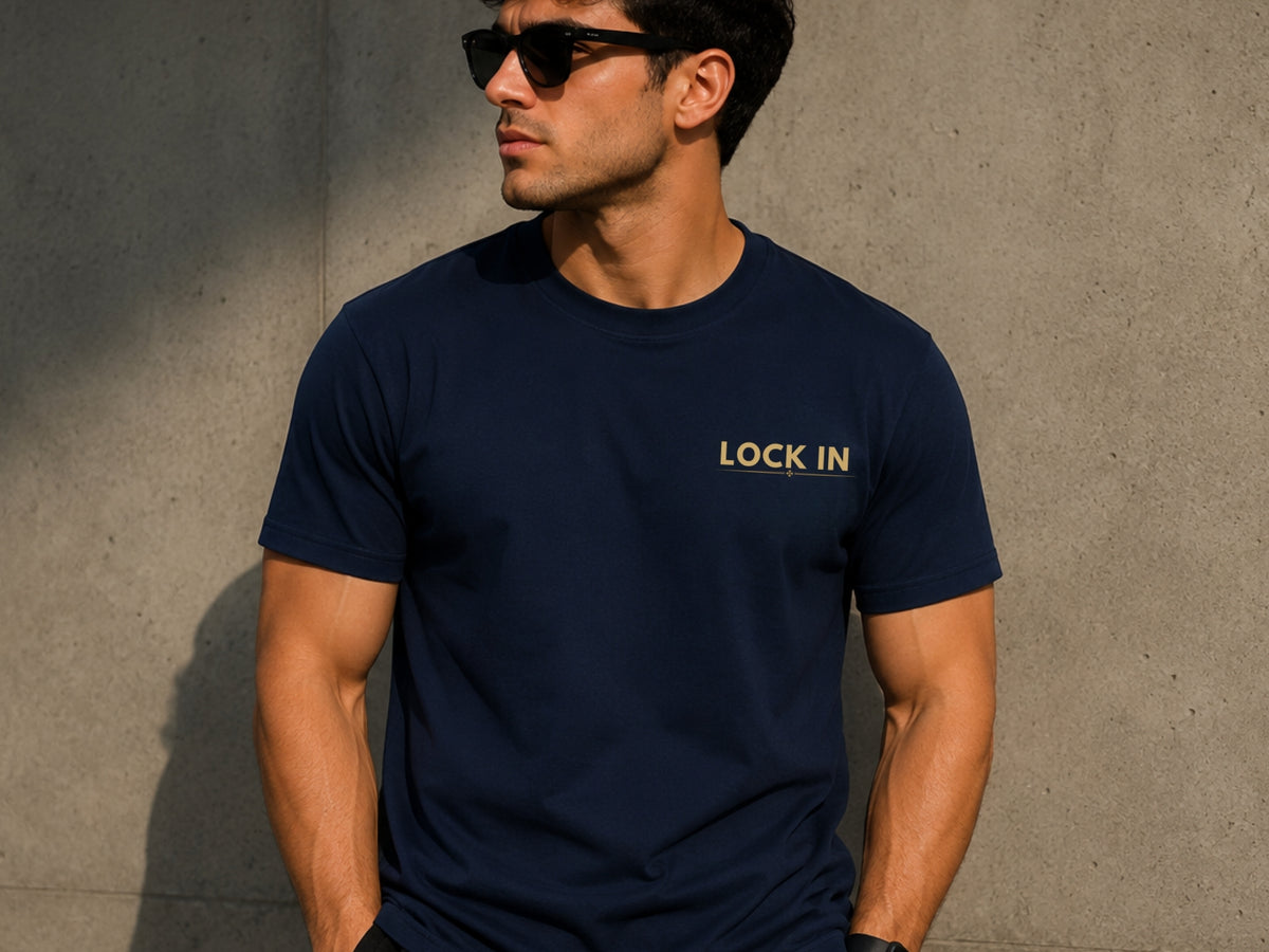 Lock In Minimalist Motivational T-Shirt | Inspirational Graphic Tee | Unisex Cotton Shirt | Gym & Success Mindset Apparel | LEGGOD