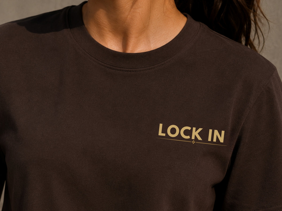 Lock In Minimalist Motivational T-Shirt | Inspirational Graphic Tee | Unisex Cotton Shirt | Gym & Success Mindset Apparel | LEGGOD