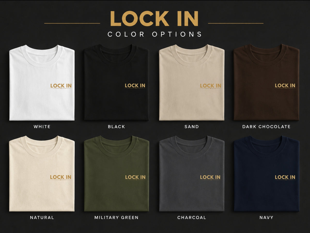 Lock In Minimalist Motivational T-Shirt | Inspirational Graphic Tee | Unisex Cotton Shirt | Gym & Success Mindset Apparel | LEGGOD