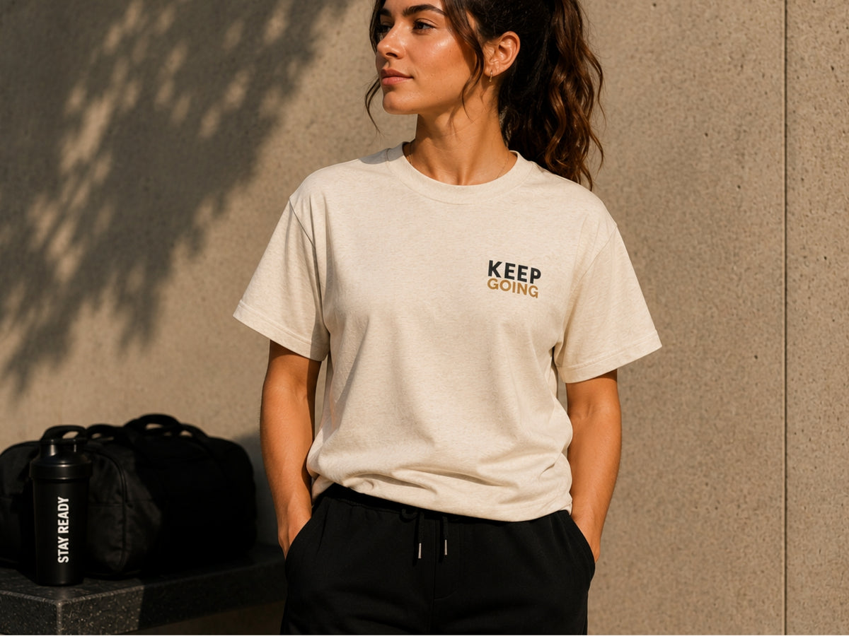 Keep Going Minimalist Motivational T-Shirt | Inspirational Graphic Tee | Unisex Cotton Shirt | Positive Mindset Streetwear | LEGGOD