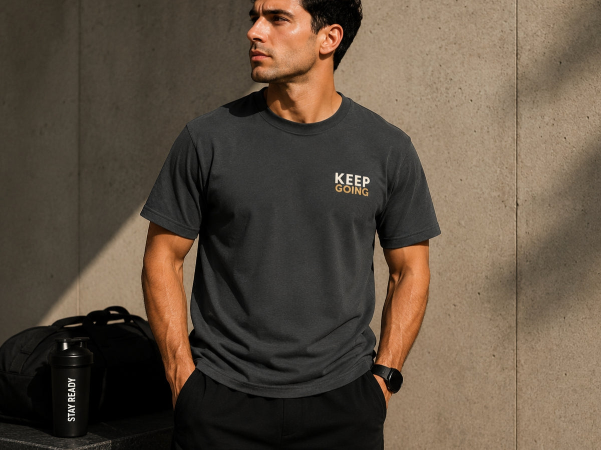 Keep Going Minimalist Motivational T-Shirt | Inspirational Graphic Tee | Unisex Cotton Shirt | Positive Mindset Streetwear | LEGGOD