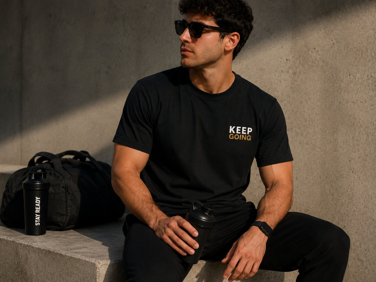 Keep Going Minimalist Motivational T-Shirt | Inspirational Graphic Tee | Unisex Cotton Shirt | Positive Mindset Streetwear | LEGGOD