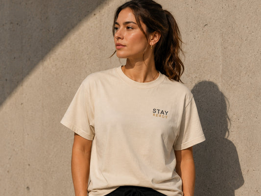 Stay Ready Minimalist Motivational T-Shirt | Inspirational Graphic Tee | Unisex Cotton Shirt | Success Mindset Streetwear | LEGGOD