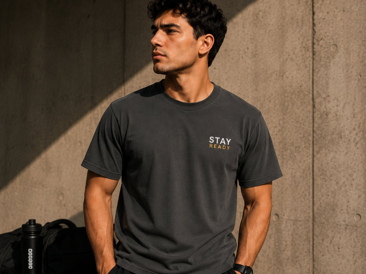 Stay Ready Minimalist Motivational T-Shirt | Inspirational Graphic Tee | Unisex Cotton Shirt | Success Mindset Streetwear | LEGGOD