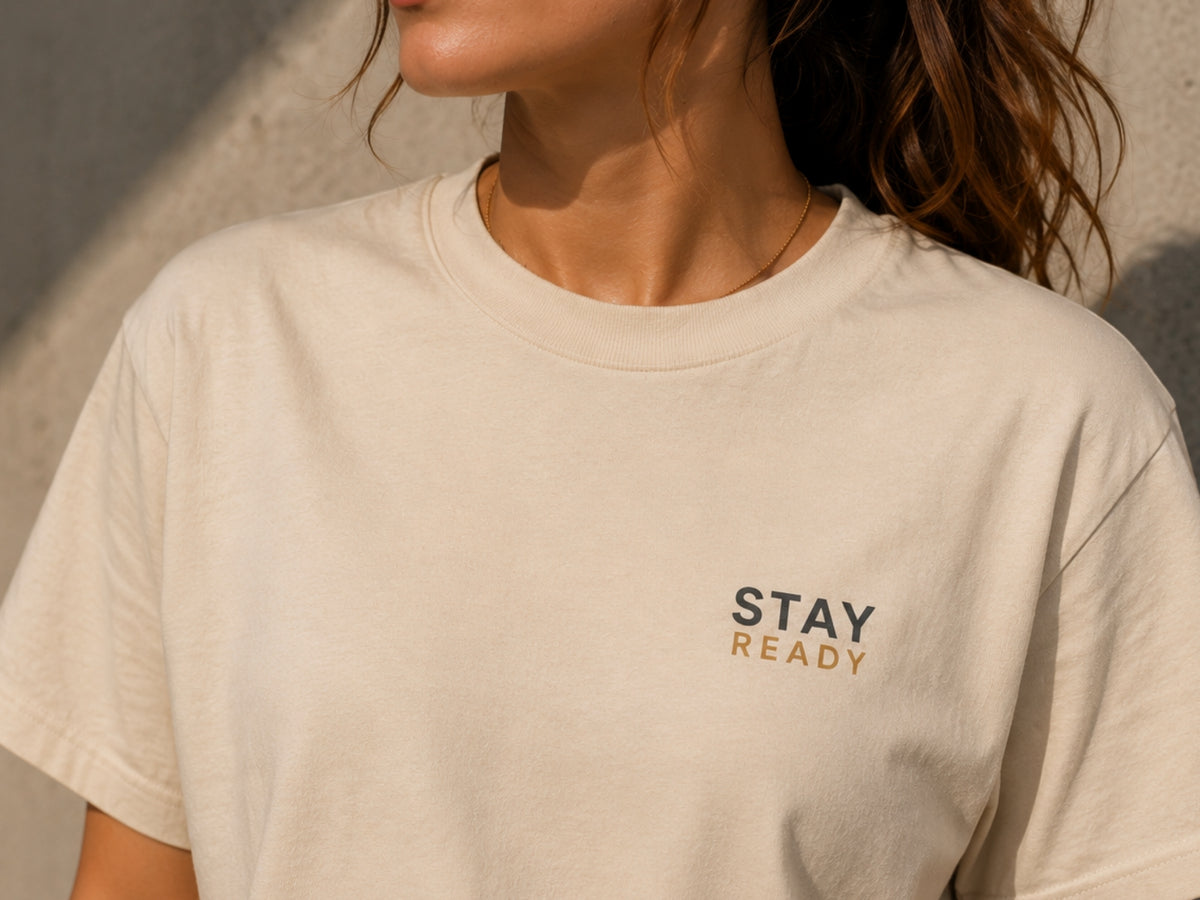 Stay Ready Minimalist Motivational T-Shirt | Inspirational Graphic Tee | Unisex Cotton Shirt | Success Mindset Streetwear | LEGGOD