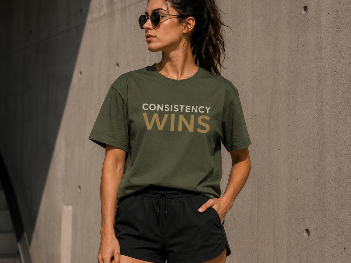 CONSISTENCY WINS™ Motivational T-Shirt – Premium Unisex Cotton Discipline Mindset Tee | LEGGOD