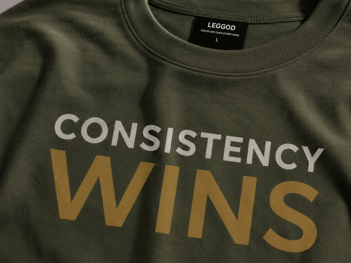 CONSISTENCY WINS™ Motivational T-Shirt – Premium Unisex Cotton Discipline Mindset Tee | LEGGOD