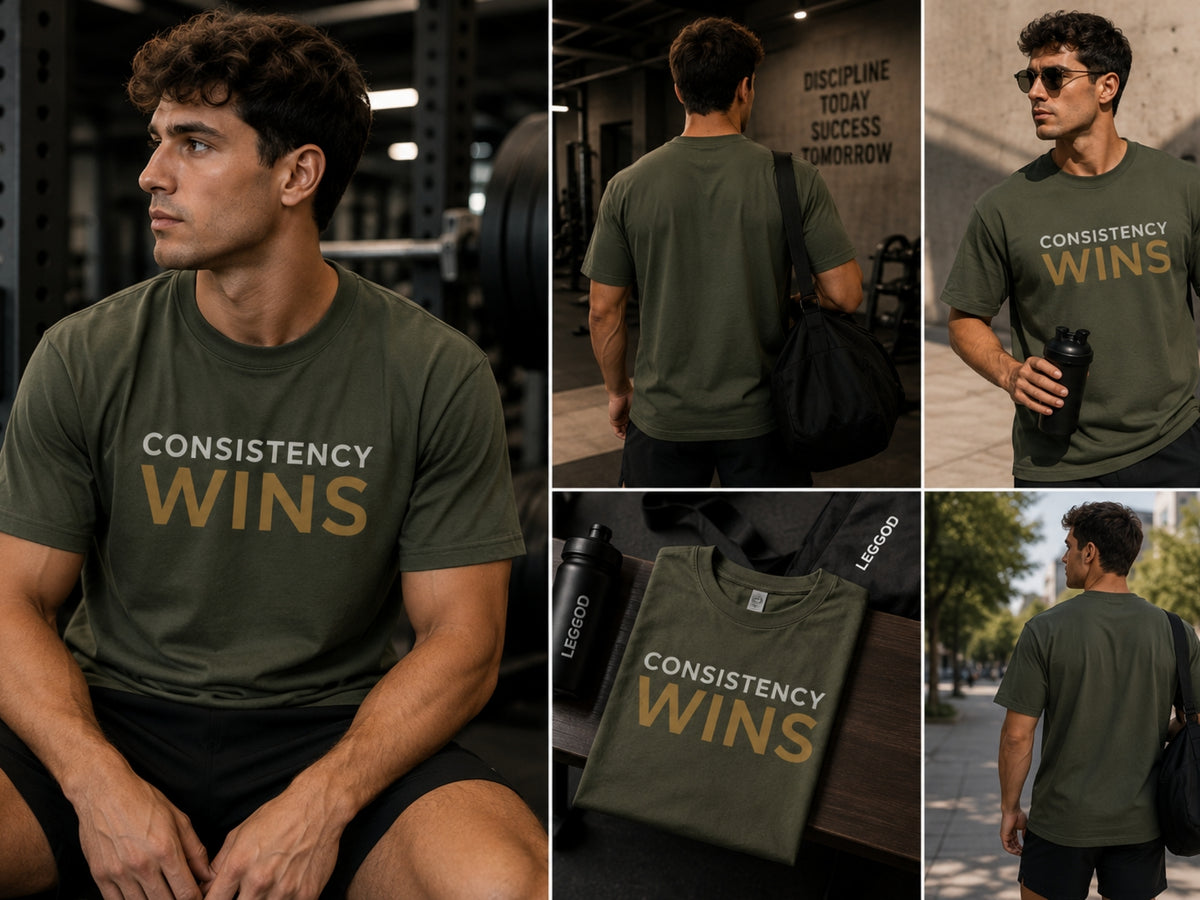 CONSISTENCY WINS™ Motivational T-Shirt – Premium Unisex Cotton Discipline Mindset Tee | LEGGOD