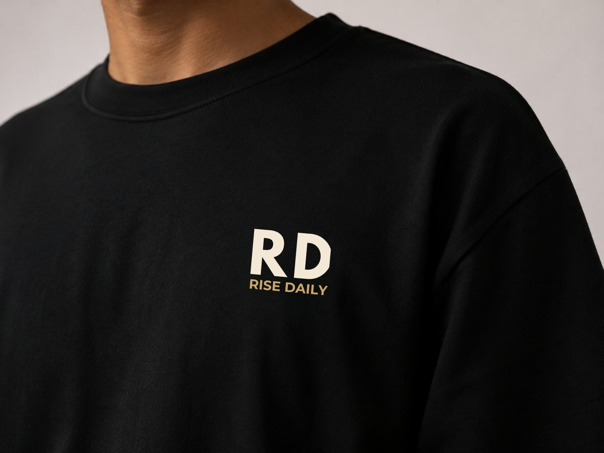 Rise Daily RD Minimalist T-Shirt | Motivational Graphic Tee | Unisex Cotton Shirt | Everyday Mindset Apparel | LEGGOD