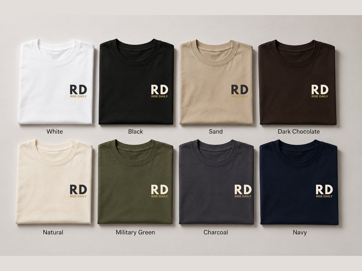 Rise Daily RD Minimalist T-Shirt | Motivational Graphic Tee | Unisex Cotton Shirt | Everyday Mindset Apparel | LEGGOD