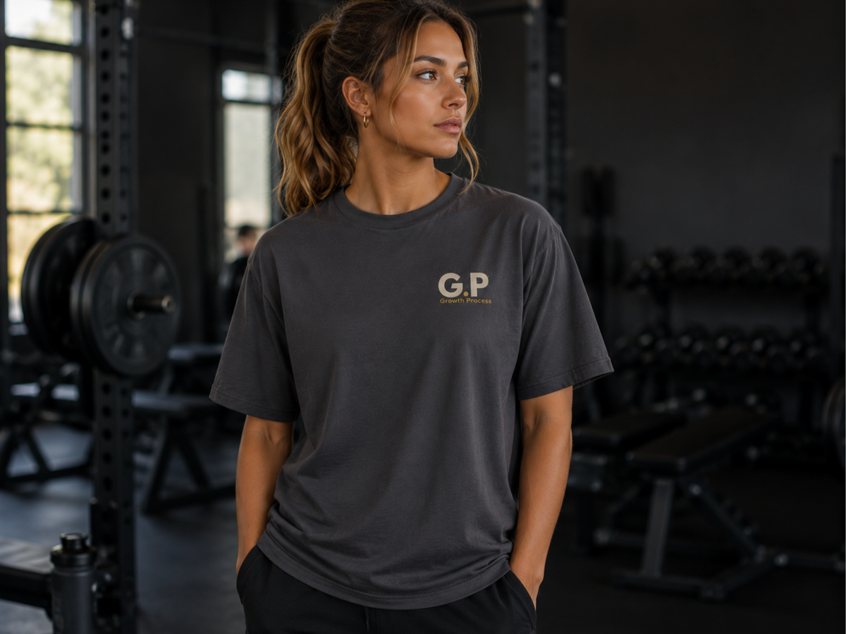 Growth Process GP Minimalist T-Shirt | Motivational Graphic Tee | Unisex Cotton Shirt | Personal Growth Apparel | LEGGOD