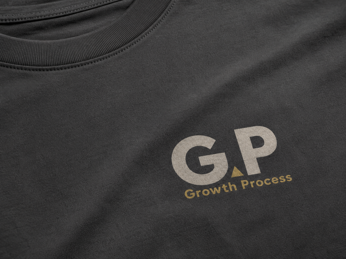 Growth Process GP Minimalist T-Shirt | Motivational Graphic Tee | Unisex Cotton Shirt | Personal Growth Apparel | LEGGOD