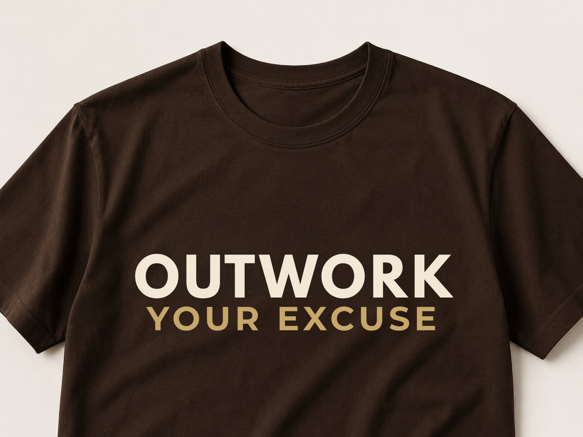 Outwork Your Excuse Motivational T-Shirt | Premium Unisex Gym & Fitness Shirt | Inspirational Workout Tee | LEGGOD