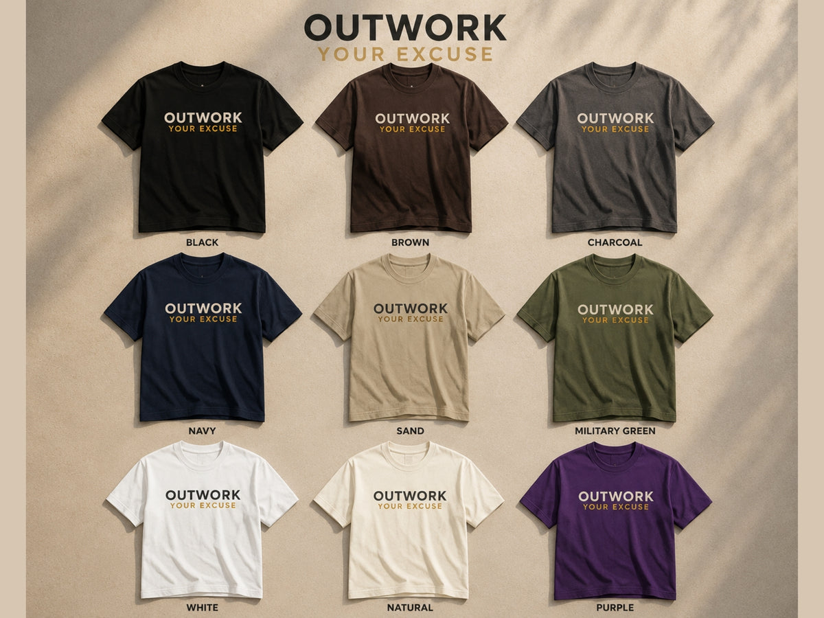 Outwork Your Excuse Motivational T-Shirt | Premium Unisex Gym & Fitness Shirt | Inspirational Workout Tee | LEGGOD