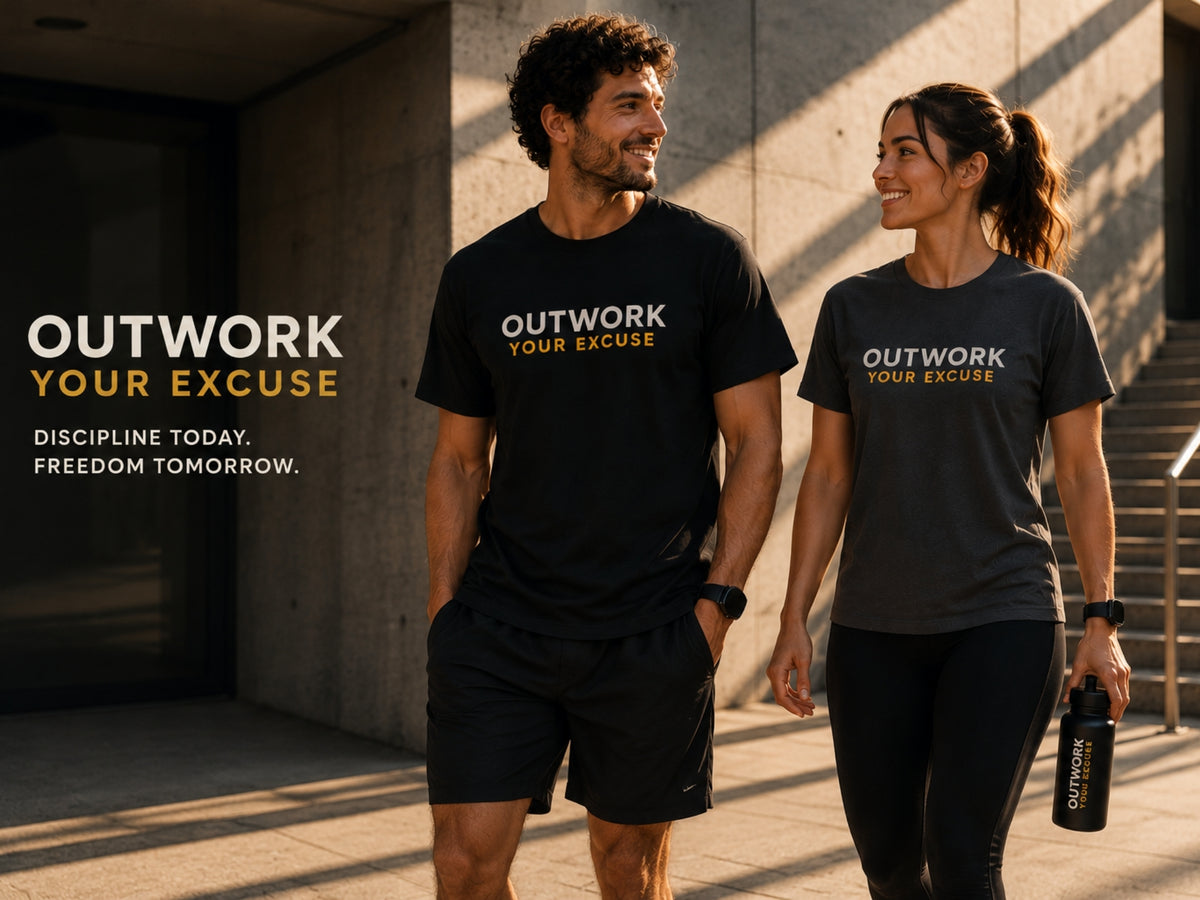 Outwork Your Excuse Motivational T-Shirt | Premium Unisex Gym & Fitness Shirt | Inspirational Workout Tee | LEGGOD