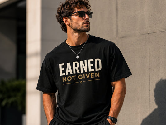 Earned Not Given T-Shirt | Motivational Gym Shirt | Premium Unisex Workout Tee | Discipline & Success Graphic Tee | LEGGOD