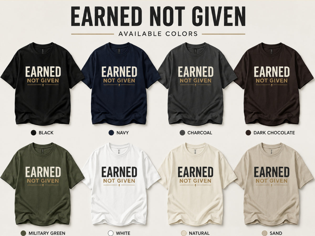 Earned Not Given T-Shirt | Motivational Gym Shirt | Premium Unisex Workout Tee | Discipline & Success Graphic Tee | LEGGOD
