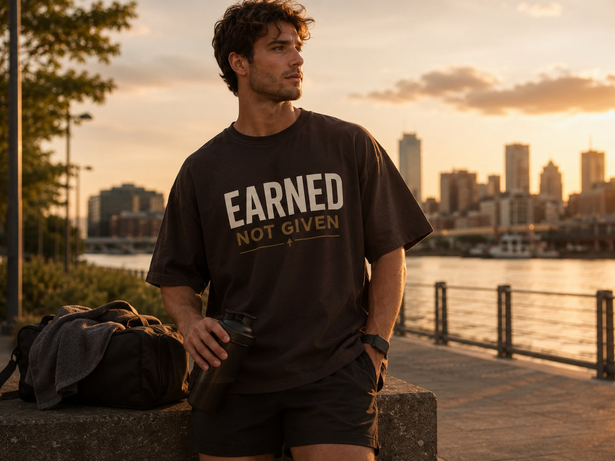 Earned Not Given T-Shirt | Motivational Gym Shirt | Premium Unisex Workout Tee | Discipline & Success Graphic Tee | LEGGOD