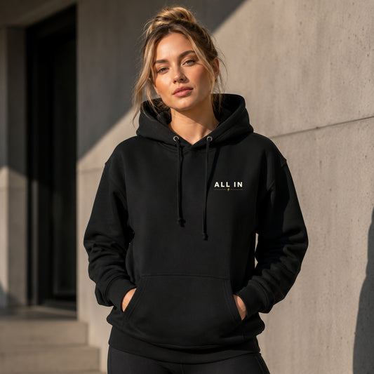 ALL IN. NO PLAN B. Hoodie – Motivational Heavyweight Unisex Pullover Hoodie | Minimal Streetwear | LEGGOD