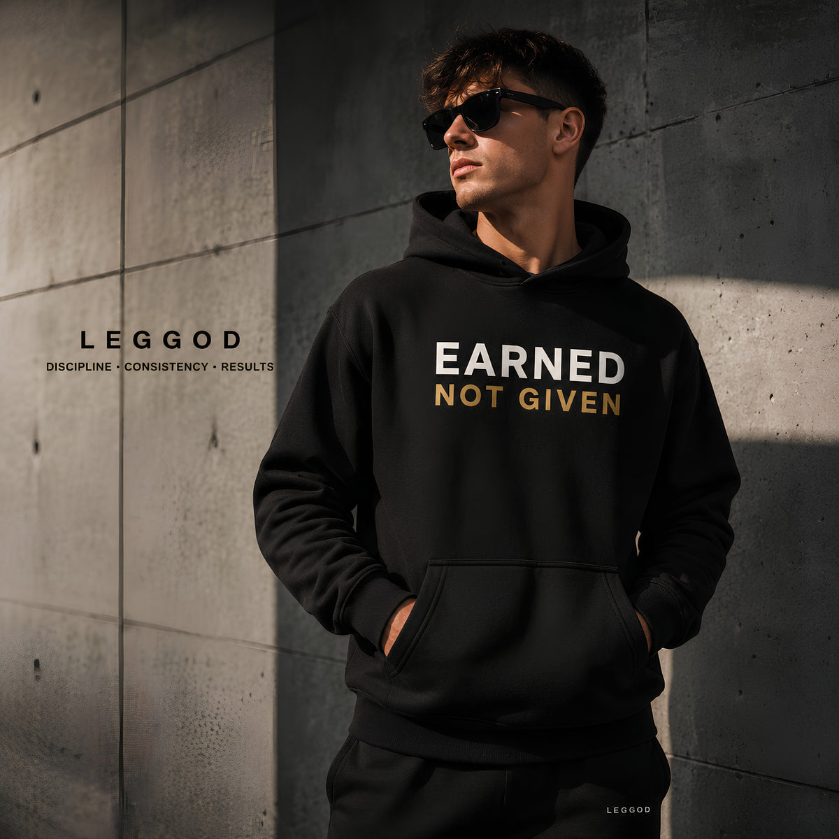 EARNED NOT GIVEN Hoodie | Motivational Gym Hoodie | Unisex Heavy Blend Sweatshirt | Fitness Hoodie | Streetwear | LEGGOD
