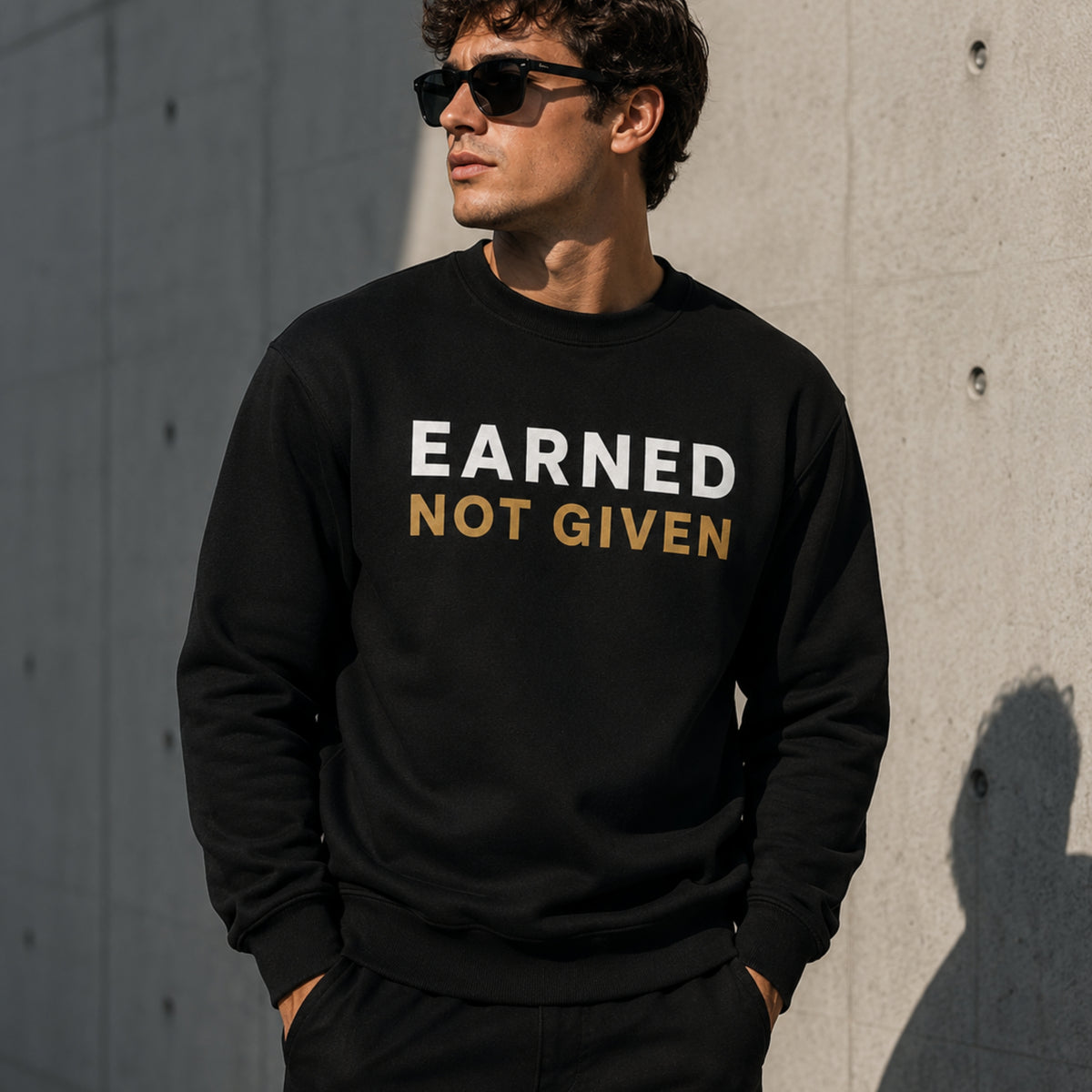 EARNED NOT GIVEN Sweatshirt | Motivational Crewneck Sweatshirt | Unisex Premium Fleece Pullover | Gym & Streetwear | LEGGOD