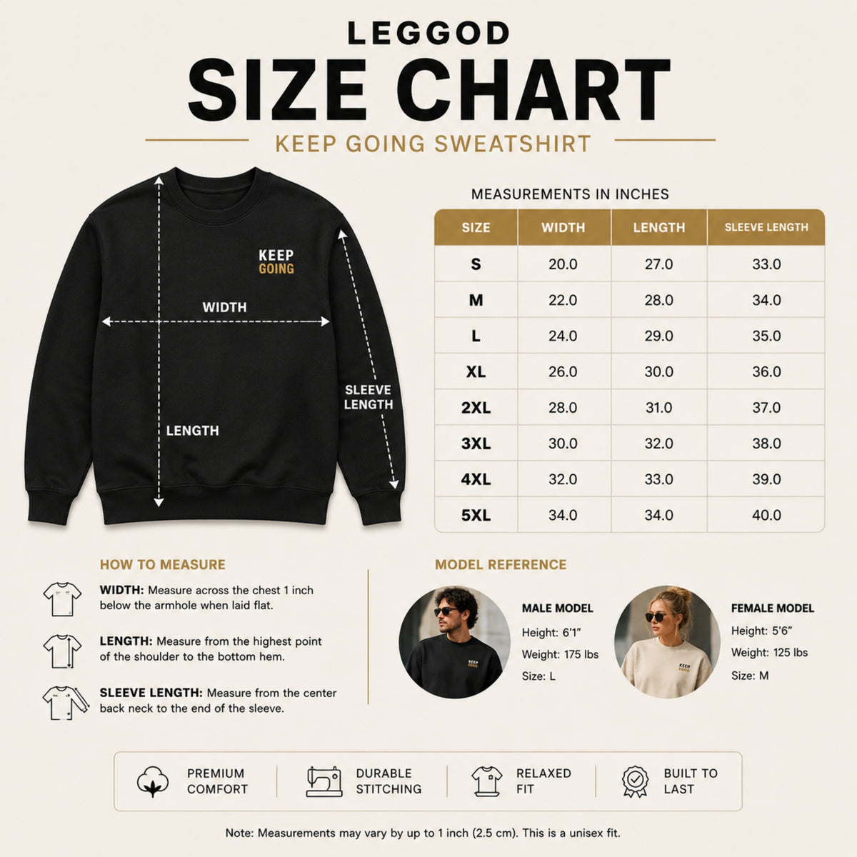 KEEP GOING Sweatshirt | Minimalist Motivational Crewneck Sweatshirt | Premium Unisex Fleece | Streetwear | LEGGOD
