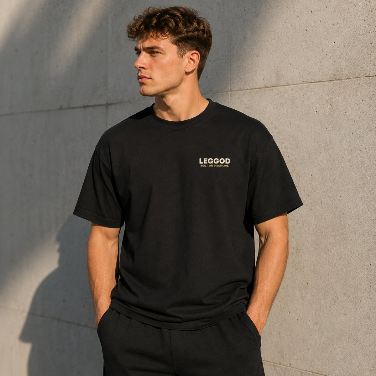 LEGGOD Built on Discipline T-Shirt | Premium Minimalist Graphic Tee | Heavy Cotton Unisex Streetwear Shirt | Gildan 500