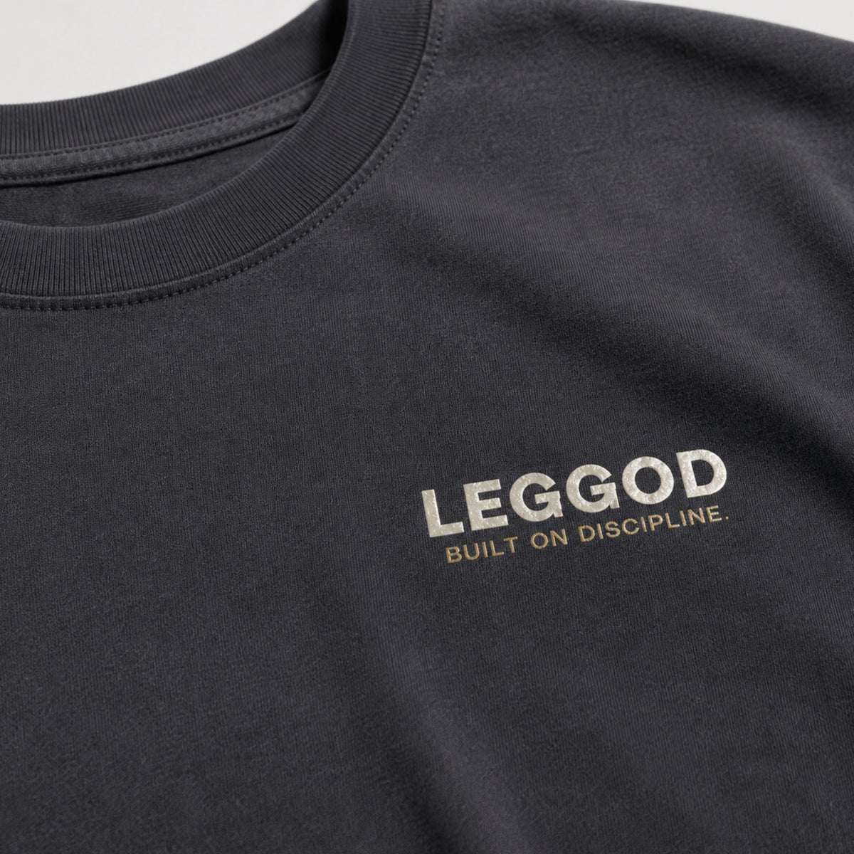 LEGGOD Built on Discipline T-Shirt | Premium Minimalist Graphic Tee | Heavy Cotton Unisex Streetwear Shirt | Gildan 500