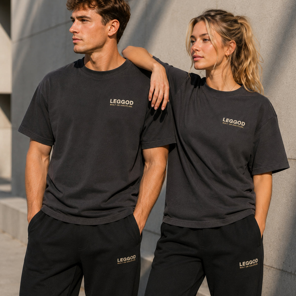 LEGGOD Built on Discipline T-Shirt | Premium Minimalist Graphic Tee | Heavy Cotton Unisex Streetwear Shirt | Gildan 500