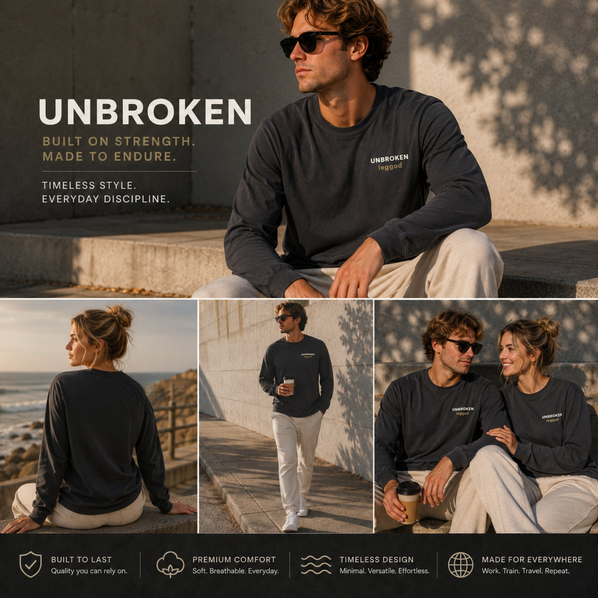 UNBROKEN™ Long Sleeve Tee | Comfort Colors® 6014 | Premium Garment-Dyed Unisex Shirt