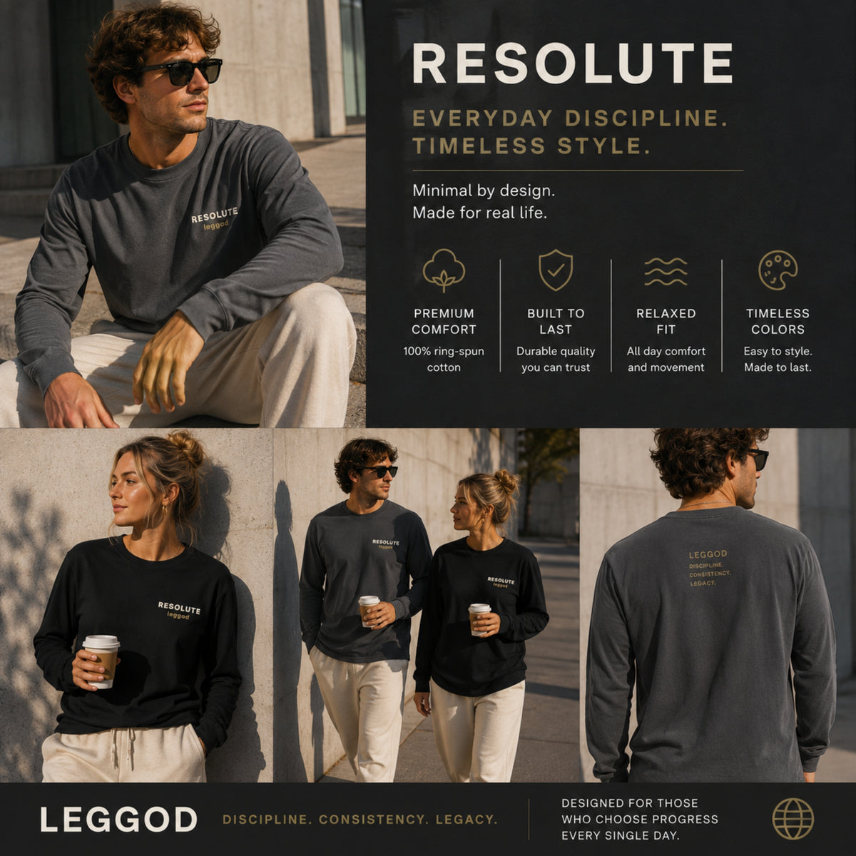 RESOLUTE™ Long Sleeve Tee | Comfort Colors® 6014 | Premium Garment-Dyed Unisex Shirt