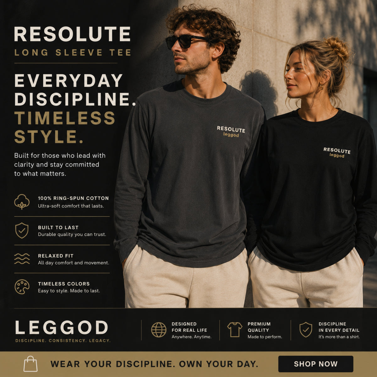 RESOLUTE™ Long Sleeve Tee | Comfort Colors® 6014 | Premium Garment-Dyed Unisex Shirt