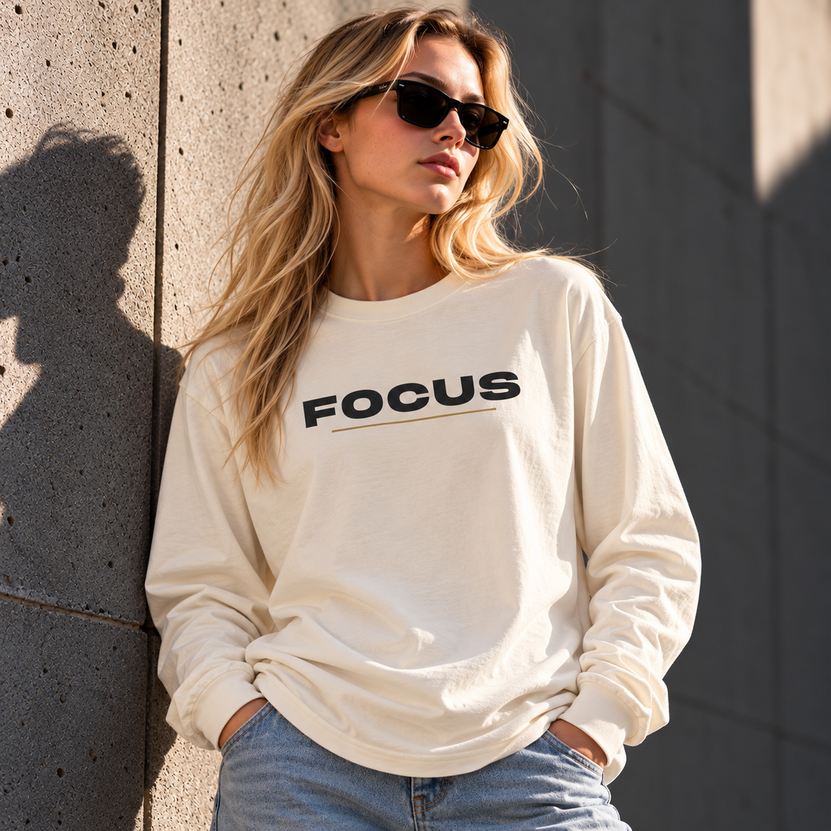 FOCUS™ Premium Garment-Dyed Long Sleeve T-Shirt
