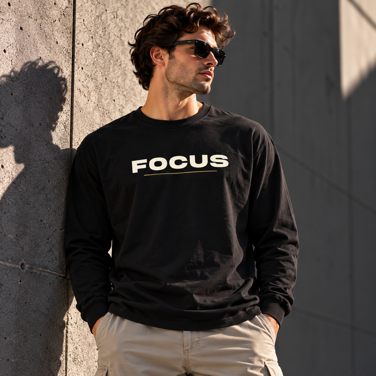 FOCUS™ Premium Garment-Dyed Long Sleeve T-Shirt