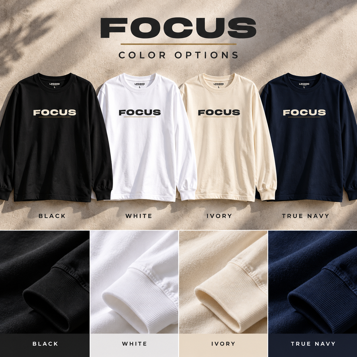 FOCUS™ Premium Garment-Dyed Long Sleeve T-Shirt
